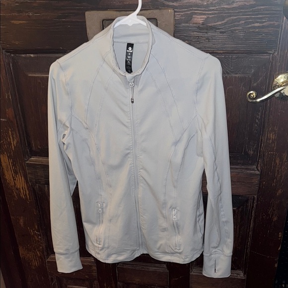 90 Degree By Reflex Jackets & Blazers - Light Gray Zip-Up Jacket